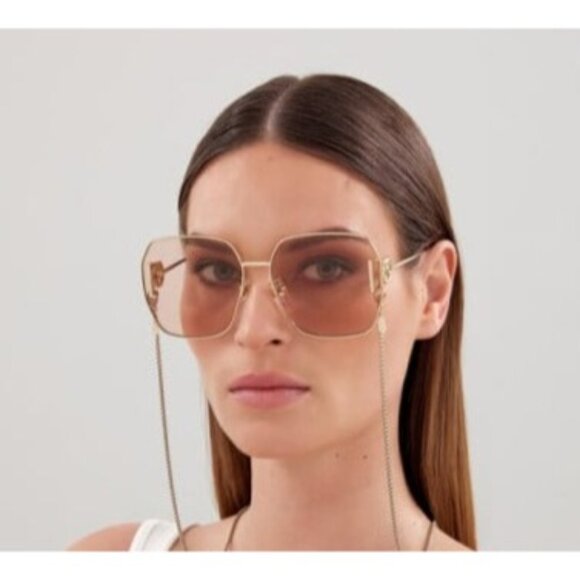NEW GUCCI GG1207SA 001 SUNGLASSES WOMEN GOLD/PINK EYEWEAR - Picture 2 of 13